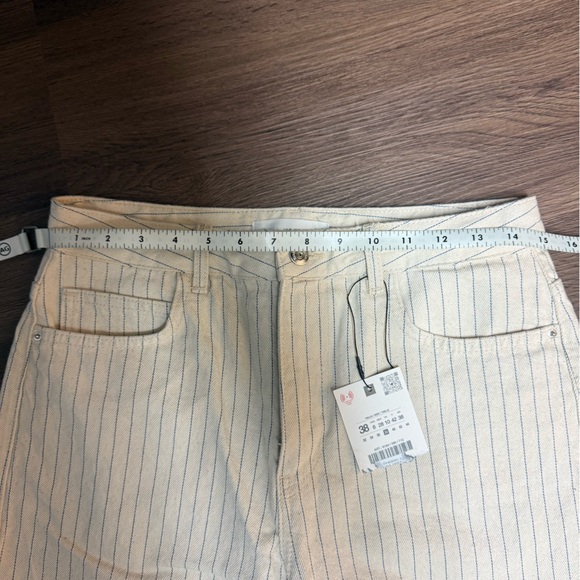 Zara Beige and Blue Striped Trousers/Jeans - Picture 6 of 8